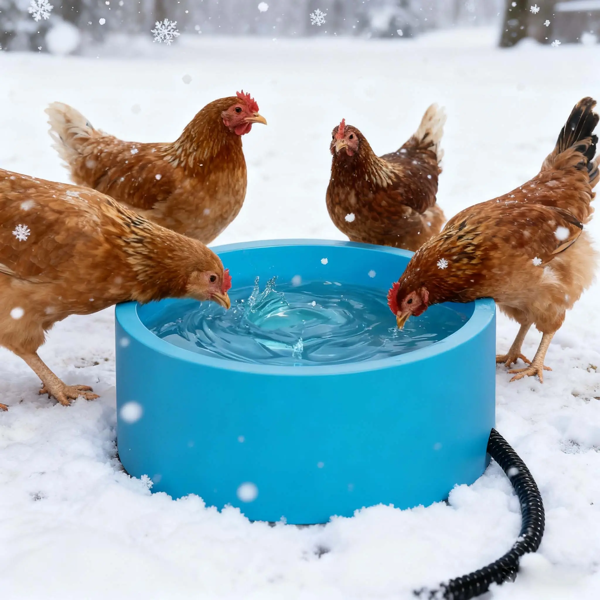 108OZ Large Capacity Outdoor Heated Pet Bowl - Waterproof, Provides Warmth, Keeps Water Warm, Prevents Freezing for Winter Chickens Livestock Feeding Supplies, Feeder