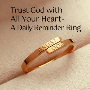 "TRUST GOD" Adjustable Two-Layer Stainless SteelRing for Women & Men, Adjustable Size, PerfectCouplegift twbracelet hjewelry Italianwedding anniversunique floral desiengaoval cubic zirconia star land us gwatch Women's Personalized Birthstone Name jadering