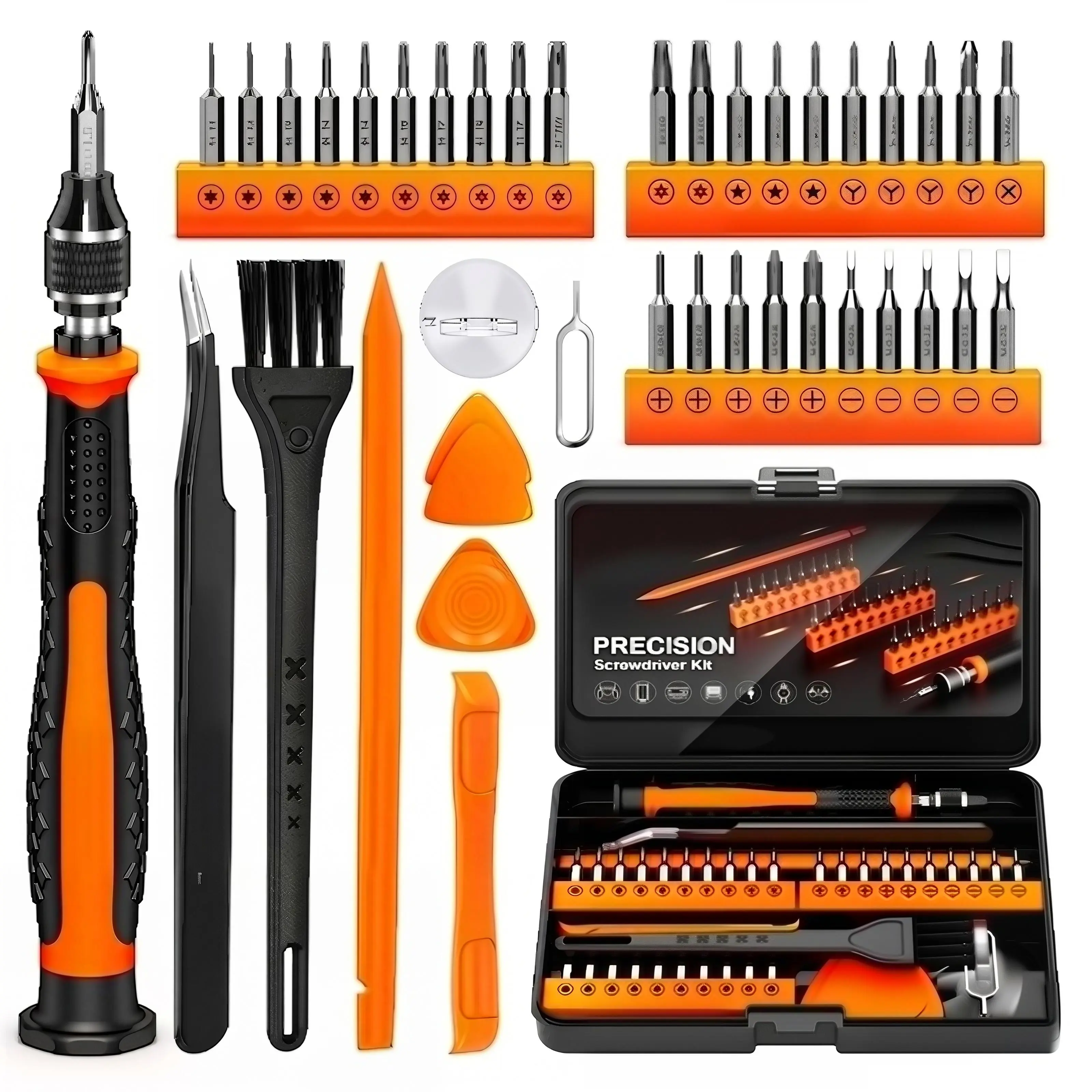 42-Piece Mini Precision Multi-Tool Screwdriver Set, S2 Alloy Steel Bits with Screw-Grabbing Star Heads, Non-Slip Handle, Insulated Safety Design for Tech, iPhone Repair, Multi-Tool Screwdriver Sets