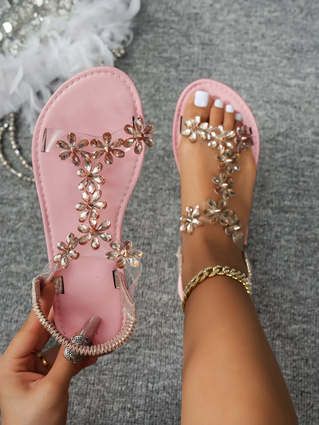 Women's Boho Style PU Leather Sandals, Bohemian Sandals, Round Toe Cross Strap Design, Comfortable Slip-On Shoes for Summer Vacation & Daily Wear, Lightweight Strappy Sandals, Bohemian Trendy Sandals, Fashionable Casual Sandals, Casual Summer Sandals