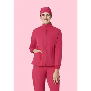 Women's Modern Scrub Jacket Deep Magenta