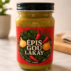 Epis Gou Lakay 16 oz Premium Cooking Sauce - Lay Piman Zonyon, Sallot, Wil Lwil, Sel Ingredients - Everyday Use, Bold Flavor Staple