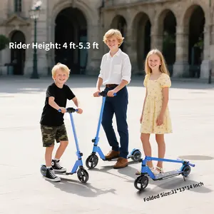 COMMUGO S5 Kids Electric Scooter, Rainbow Lights Foldable E-Scooter 130W Motor 8.7MPH 5 Miles Range Dual Brake for Boys Girls Ages 6-14 summerwins