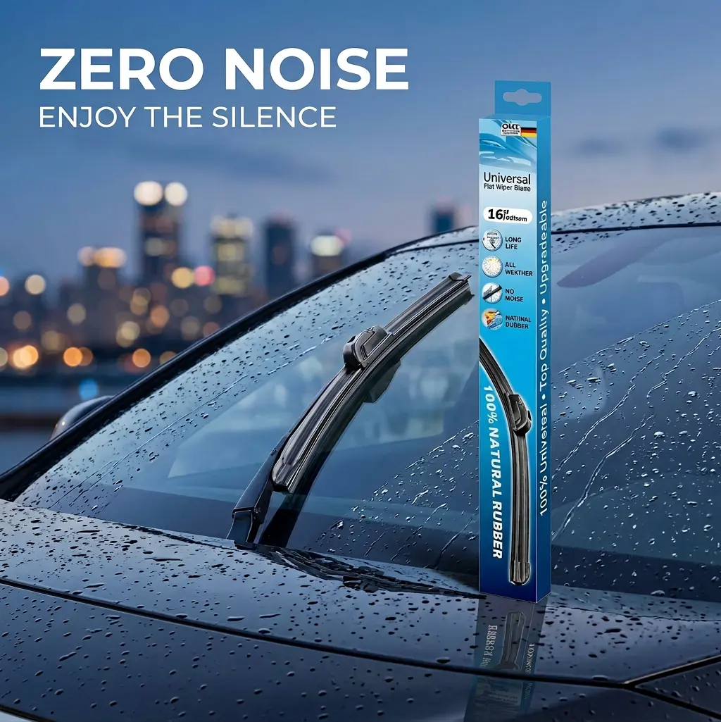 2-Pack Frameless Windshield Wiper Blades, All-Weather J-Hook Replacement with Adapter Set, Quiet Streak-Free Wiping for Cars, SUVs & Trucks