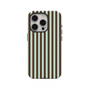 Stylish and minimalist striped pattern phone case, sturdy and durable 2-in-1 case, compatible with iPhone 17/16/15/14/13/12/11 Pro Max/Plus/Pro, Galaxy S25/S24/S23 Ultra. Durable, stylish, and protective, it makes a perfect birthday gift for a friend.