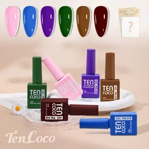 Tencoco Gel Nail Polish Kit, 6 Colors Gel Polish Nail Kit, Soak Off Glitter Nail Art Kit, Nail Gel Polish Set, Fall and Winter Nail Color Palette, Perfect Gift for Women