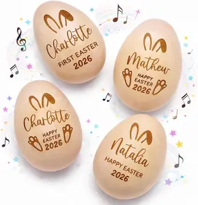 Personalized Musical Easter Egg Shaker, Musical Egg Maracas, Customized Engraved Easter Egg Keepsake, Custom Easter Gift, Easter Basket Stuffers, Easter Decor, Gifts For Kids Style 2