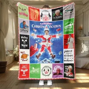 Creative Christmas Themed Blanket, Soft Throw Blanket, Air-conditioned Room Blanket, Warm Nap Blanket for Home Office Travel Camping