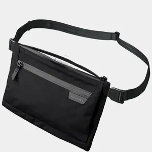 ALPAKA Zip Pouch Max V2 - Black Axoflux 210D Water Resistant Fabric, Weatherproof YKK Zippers,Front Zip Pocket, Compact Men Sling Bag - Passport Holder & Travel Wallet Pouch for Family Men