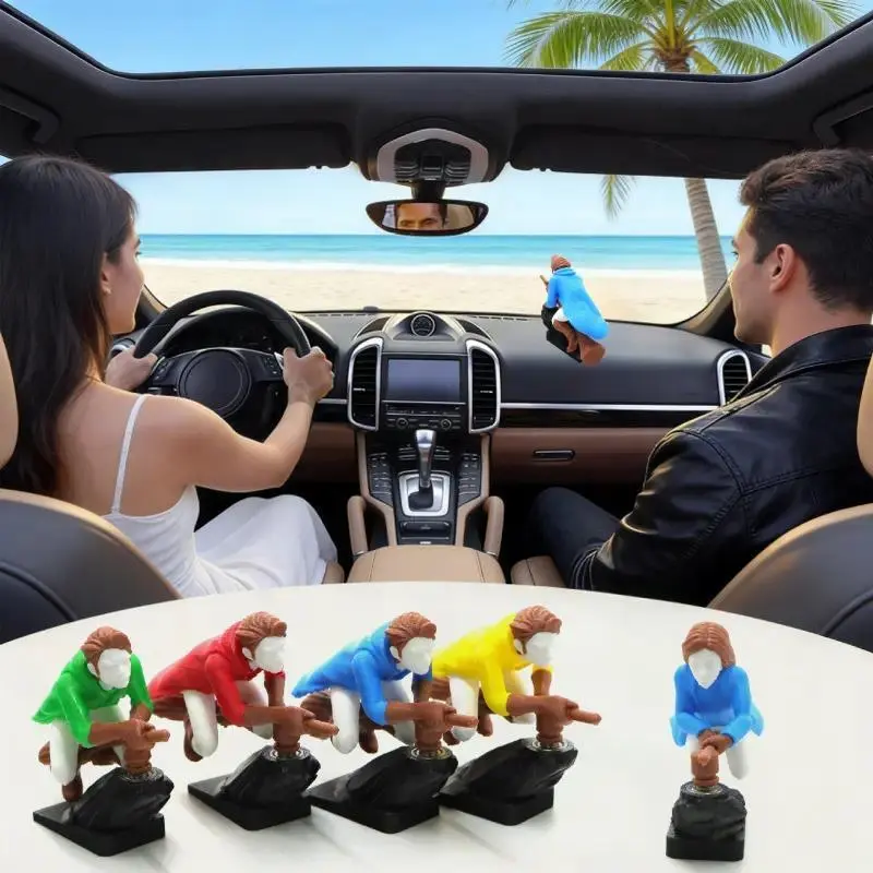 SleekHush Creative & Funny Rotating Car Dashboard Push Figurines - Suction Cup Interior Decor, Mini Moving Ornament for Drivers, Easy-Install Office Desk Accent That Creates Visual Effect & Serves as Great Gift Idea