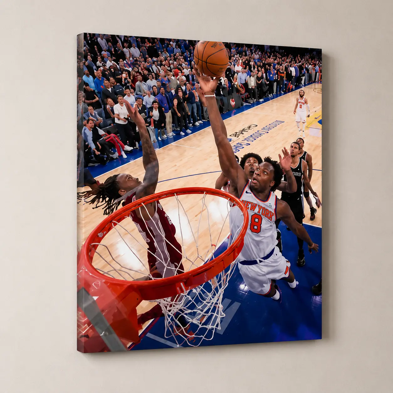 Basketball Canvas Wall Art Poster, Stranger Sports Room Decor for Boys Bedroom, Basketball Player Dunk Canvas Print, Man Cave Wall Decor, Game Room Decoration