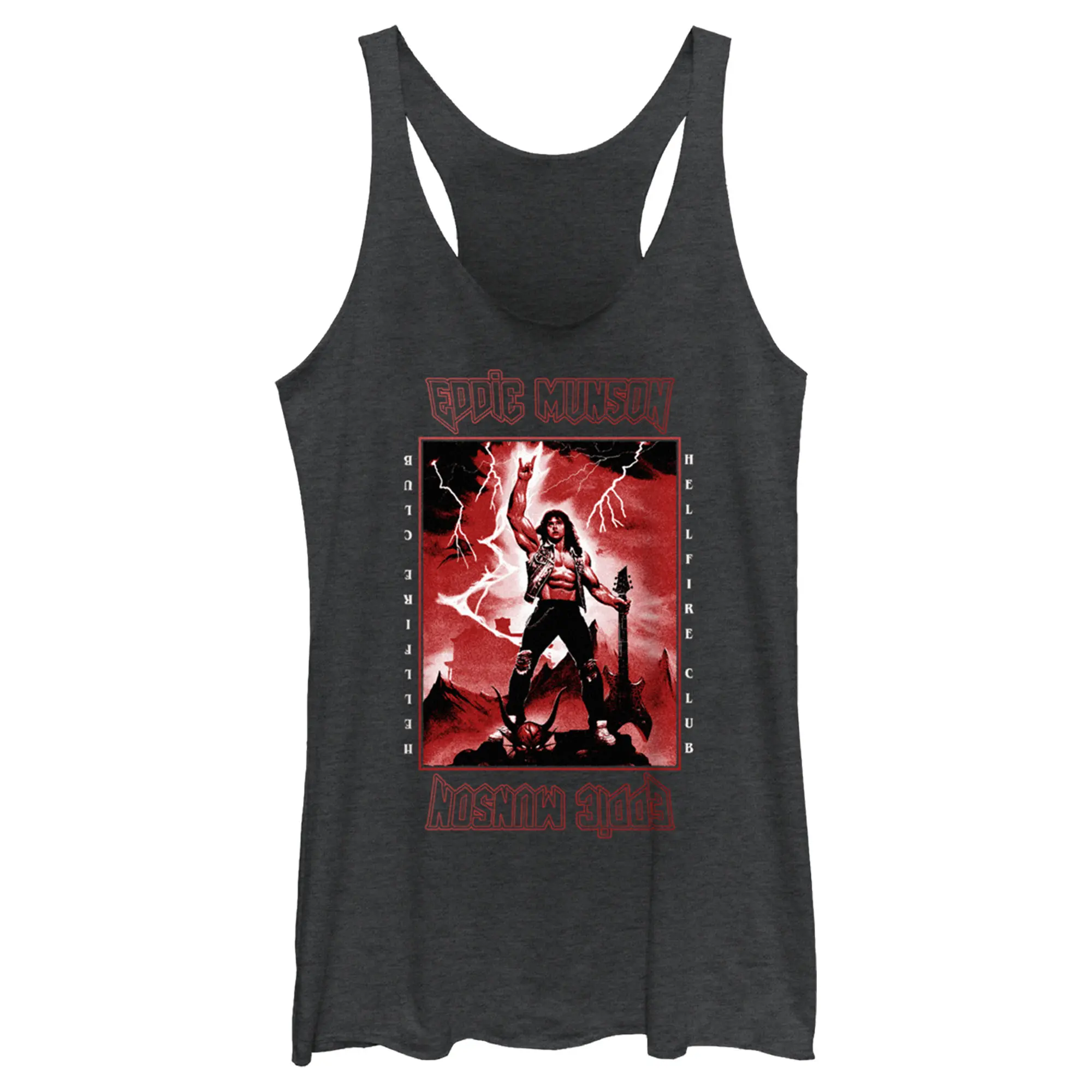 Women's Stranger Things Rockstar From Hellfire Club Eddie Munson Racerback Tank Top