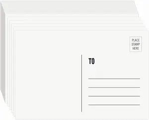 Blank Postcards for Mailing - Pinovk 100 Pcs White 4x6, Mailable Postcards Set Make Your Own Printable Postcards 300gsm/14pt Postcard Paper Cardstock for DIY Mailing Christmas Thanksgiving Painting