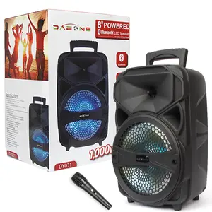 Dazone 1000 Watts Bluetooth Speakers, 100dB Loud 8“ Subwoofer Stereo Sound with Microphone Remote Control, Long Playtime, AUX/TF/USB Connection