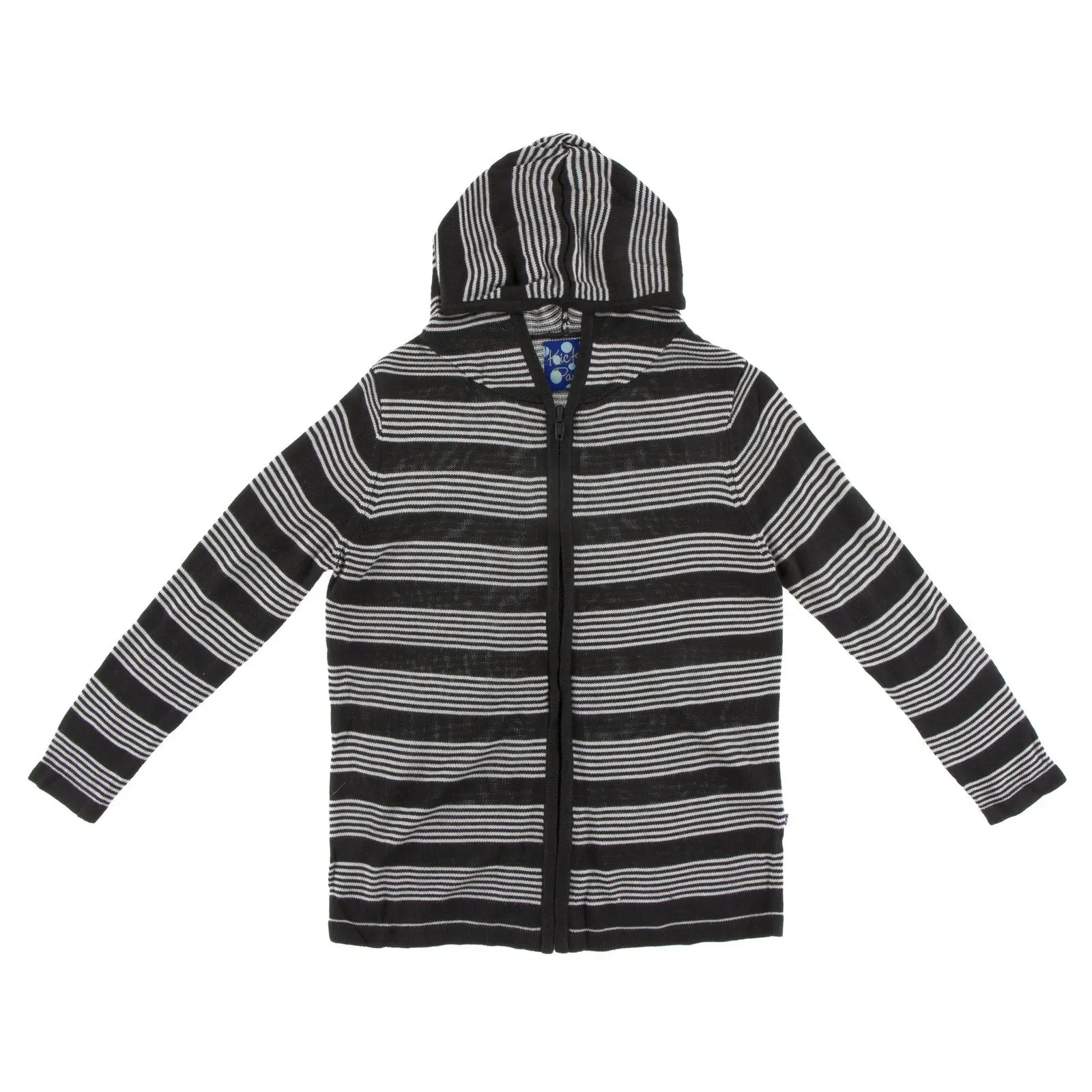 Print Knit Hoodie in Zebra Agriculture Stripe