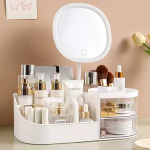 Cosmetic desktop dressing table makeup mirror skincare product storage rack lipstick sorting box desk drawer style