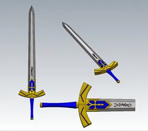 Saber Excalibur Fate/Stay Night Cosplay Sword Kit 3D Printed Detailed Replica for Fans Collectors and Enthusiasts