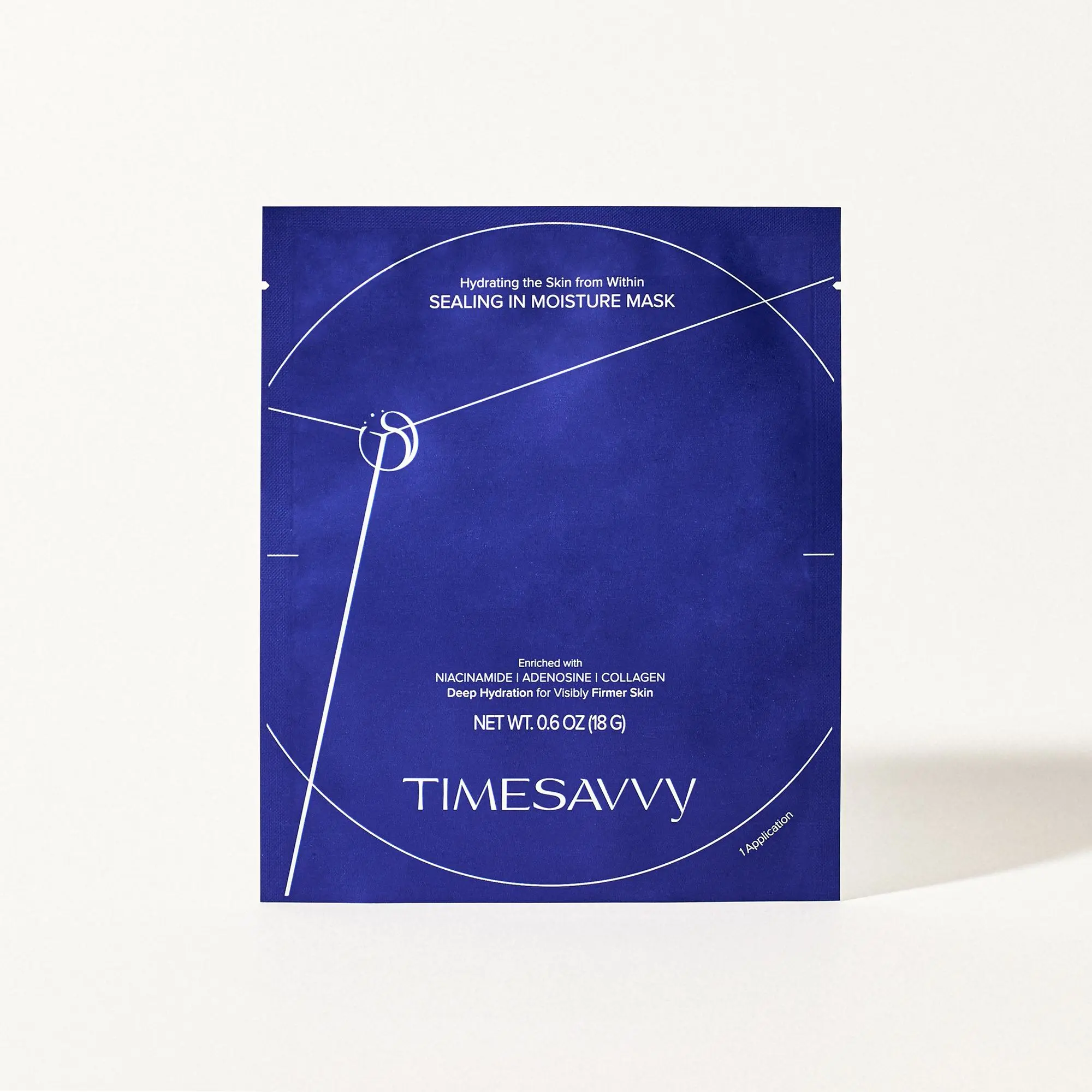 TIMESAVVY Sealing-in-Moisture Mask | No-Slip, No-Drip, No-Mess 15-Minute Triple-Layer Sheet Mask | Niacinamide, Adenosine &Collagen for Hydration,Firming & Glowing Skin | (18gx1ea)