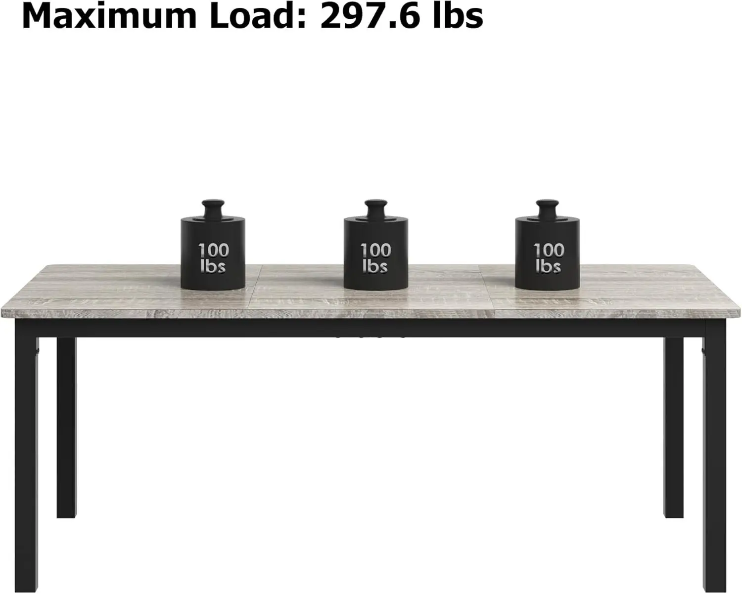 Gaomon 71-Inch Narrow Rectangular Industrial Wooden Table, Engineered Wood Top, Sturdy Metal Base, Rustic Look, Waterproof Surface, Quick Setup, Indoor Kitchen Counter/Computer Desk, Seats 6-8, Dual-Purpose Dining Room Furniture for Family Dinners