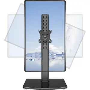 Vertical Single Monitor Stand for Max 42 Inch/26.4lbs Ultrawide Screen, Freestanding Monitor Desk Stand, Monitor Mount with Swivel, Tilt, Rotation, 28.35 Inch Tall, VESA Stand 75x75/100x100