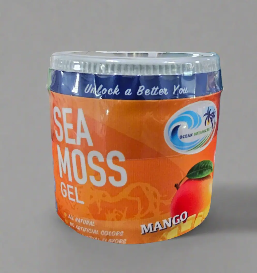 Ocean Botanicals Mango Flavored Seamoss Gel, Fruit-Infused Dietary Supplement for Health & Wellness Nutrition Support