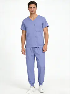 Comfortable Loose Fit Care Worker Suit Short Sleeve Long Pants Staff Work Uniform
