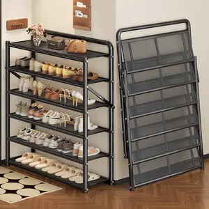 MiaoLi Multi-Tier Foldable Shoe Rack for Home Entrance - No Assembly Required Budget-Friendly Shoe Storage Solution for Rental Homes