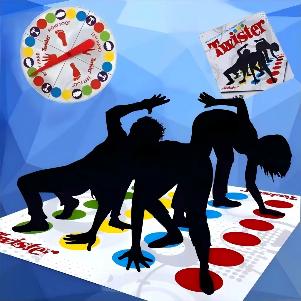 Twister Body Twisting Game Plastic Mat - Fun Floor Game for Family, Children's Party Entertainment, Indoor-Outdoor Toy
