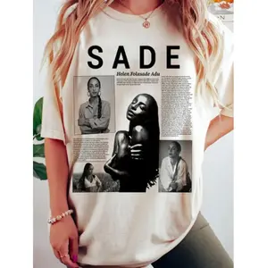 Women's Vintage Sade Graphic Print Round Neck Tee, Fashion Casual Short Sleeve T-shirt for Daily Wear, Ladies Summer Clothes, Going Out Tops, Womenswear, Vintage Clothing