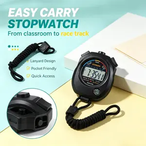 1pc Multifunctional digital stopwatch timer, with segmented timing alarm clock, date display, handheld motion timer watch, suitable for track and field, basketball training, events, leisure and outdoor scenarios.