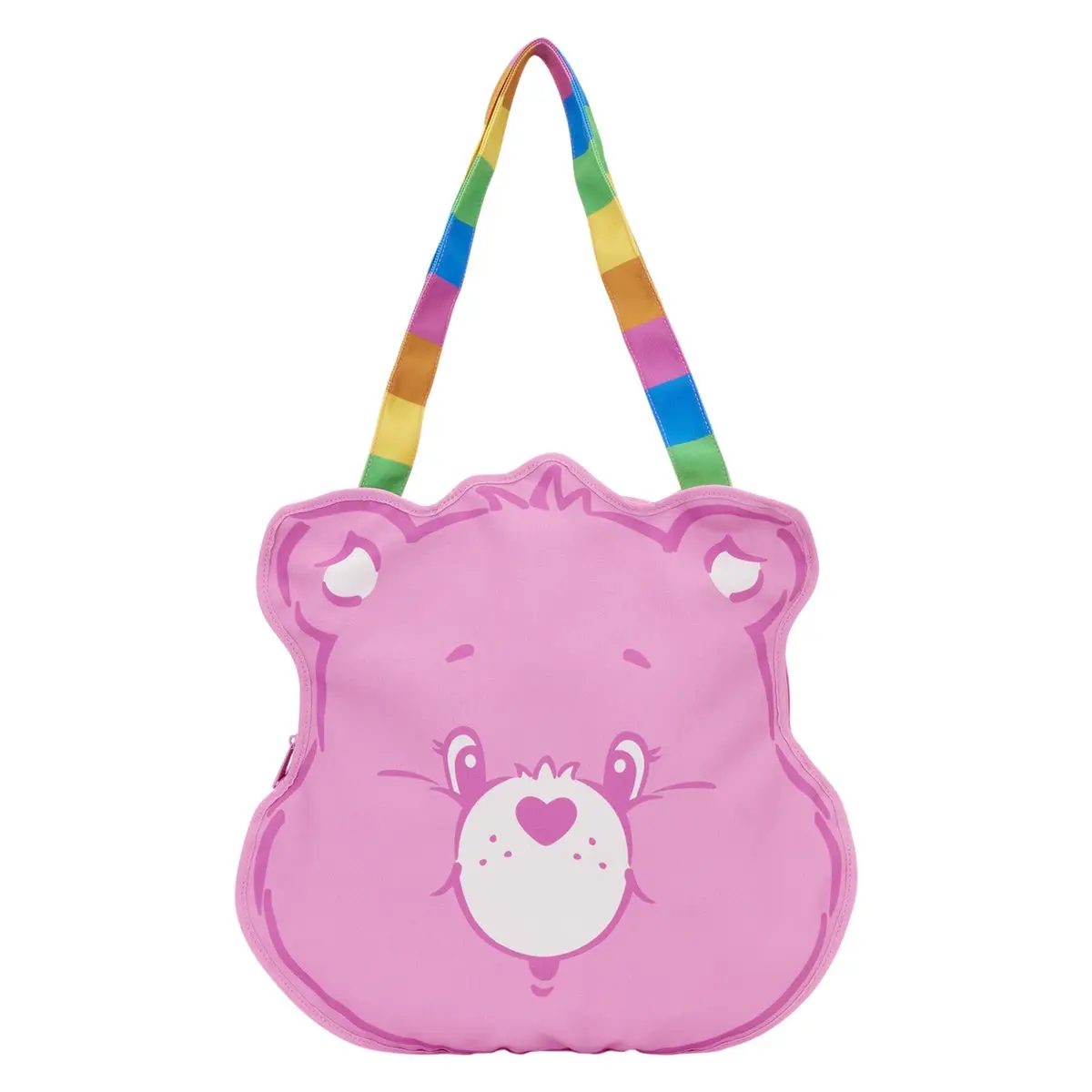 Women's Care Bears Cheer Bear Animated Character Graphic Oversized Canvas Tote Bag, Animated Character Graphic Women's Tote Bags
