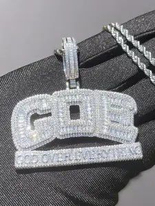 Rhinestone Decor Letter Design Pendant with Chain, Jewelry for Men, Street Trendy Charm, Hip Hop Jewelry for Party, Daily Decor, Trendy All-match & Exquisite Jewelry for Birthday Gift