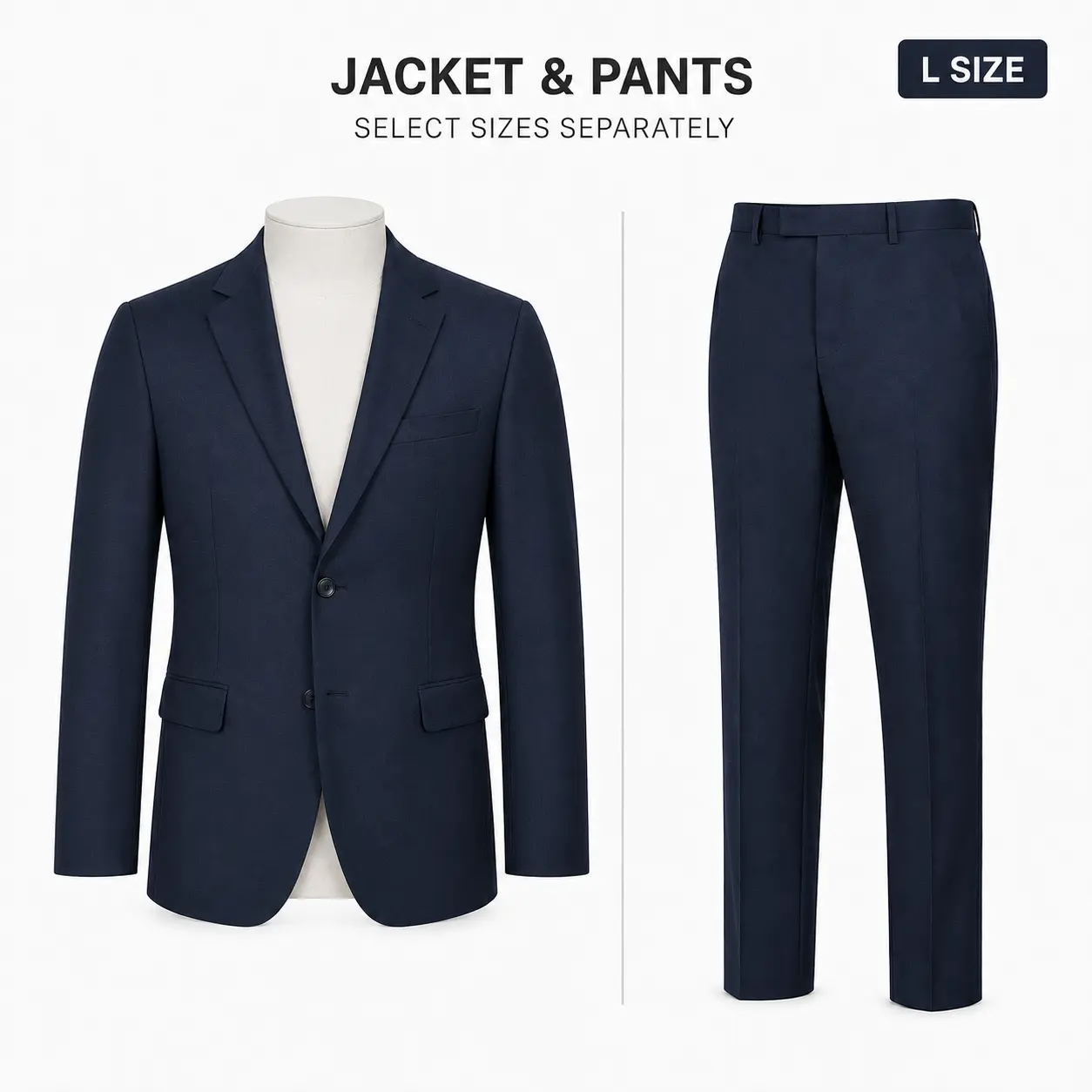 Gianco Ferro Premium Slim Fit Suit Separates - Long (L) Length | Shawl Lapel Blazer & Trousers | Perfect Proportions for Tall Men | Wedding/Office Ready