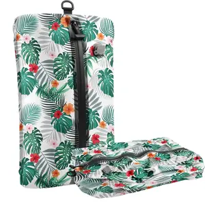 Travel Vacuum Compression Bags, Odor-Proof Waterproof Anti-Rip Reusable Storage Bags for Luggage Suitcases Backpacks, Translucent Plant Pattern – 1 Pack