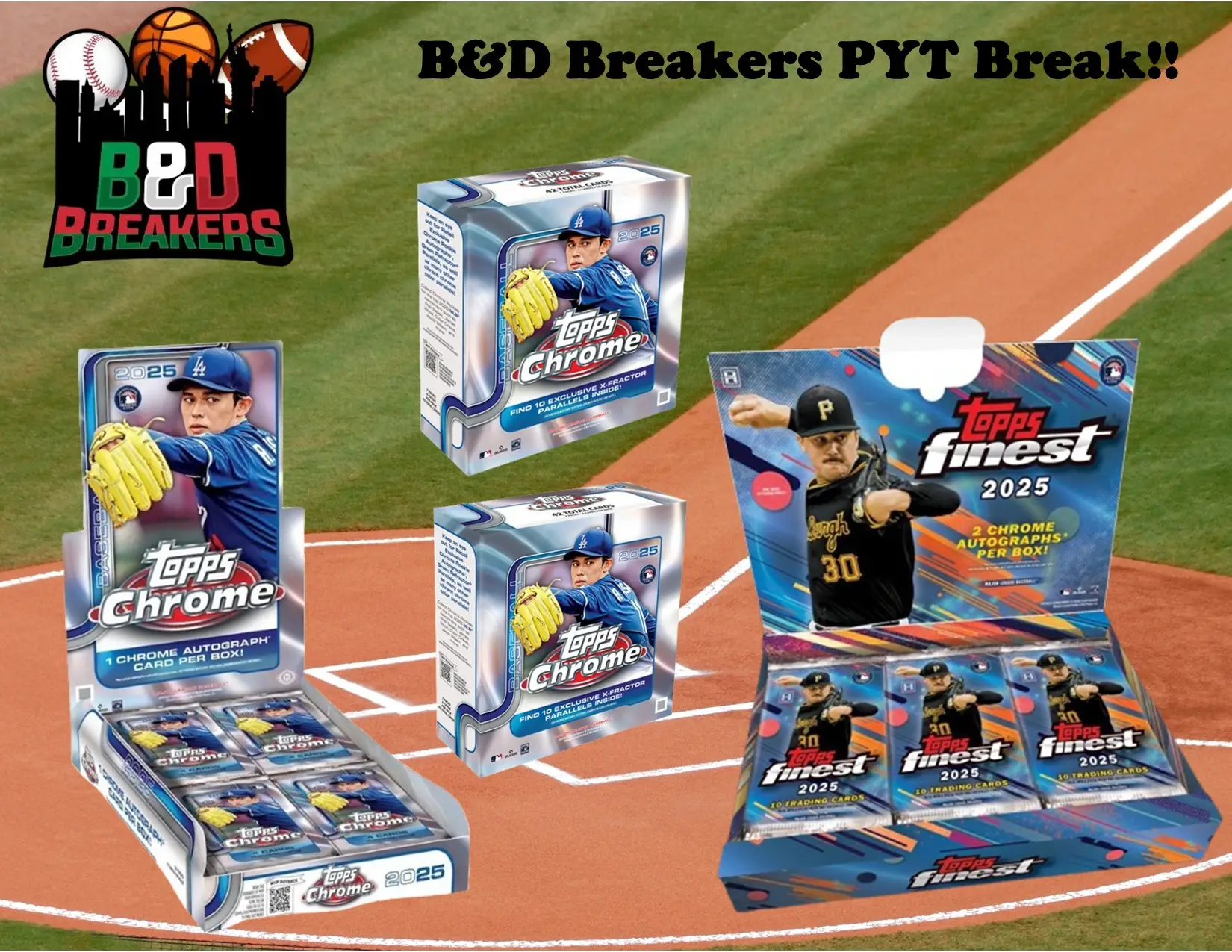 1x 2025 Topps Finest hobby box & 1x 2025 Topps Chrome hobby box & 2x 2025 Topps Chrome mega boxes - PYT break - 4 total boxes -250828-5