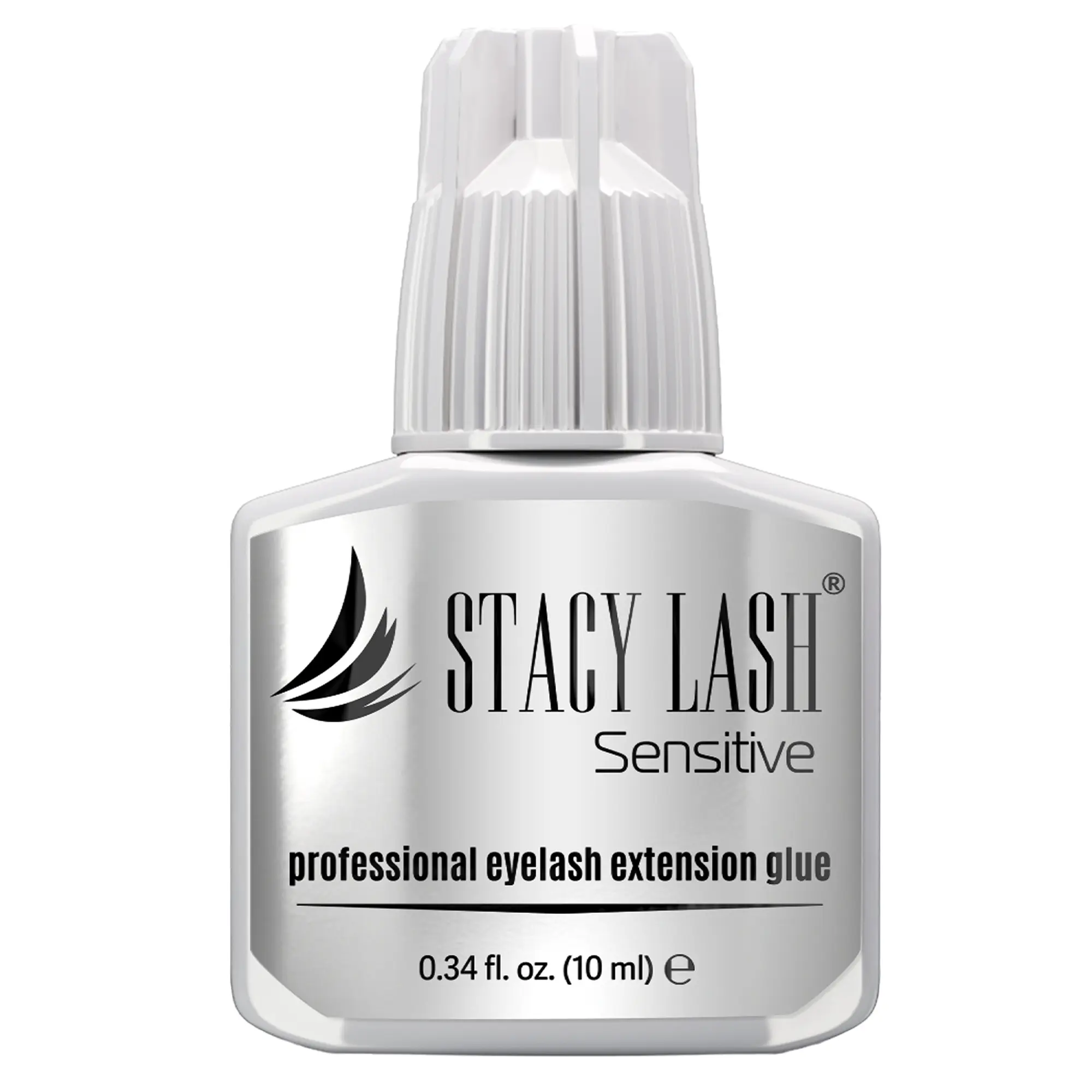 Stacy Lash Sensitive Eyelash Extension Glue - 10ml  | 5-6 Sec Drying | 4-5 Week Retention | Black Adhesive |Professional Cosmetic Salon Supplies Long Lasting