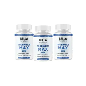 3 Pack Bella All Natural Probiotics MAX Day - 8 Probiotic Strains & 60 Billion CFU per Serving for Daily Use 3 Pack Bella All Natural Probiotics MAX Day - 8 Probiotic Strains & 60 Billion CFU per Serving for Daily Use