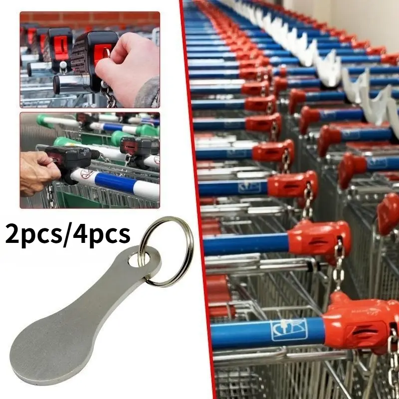 Keychain Metal Aluminum Alloy Shopping Cart Coin Keyring Accessories Coin Clip Keyring Unlock cart Keychain Clips Portable Keychain Keychain Set Keychain Accessory Metal Keychains Keyrings For Keys