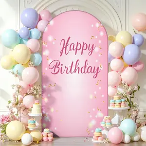 Elastic U-Shaped Background Cloth for Birthday Party, Wedding Arch Backdrop, Festival Decoration, Round Archway Arrangement, Half Circle Outdoor Backdrop