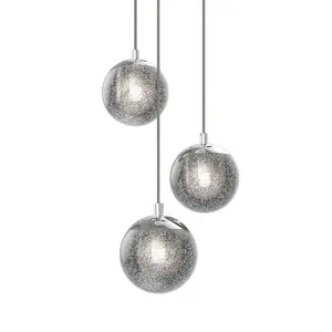 Champagne Bubbles LED Chandelier - 3 Light Fixture with Stunning Glass Crystal Balls