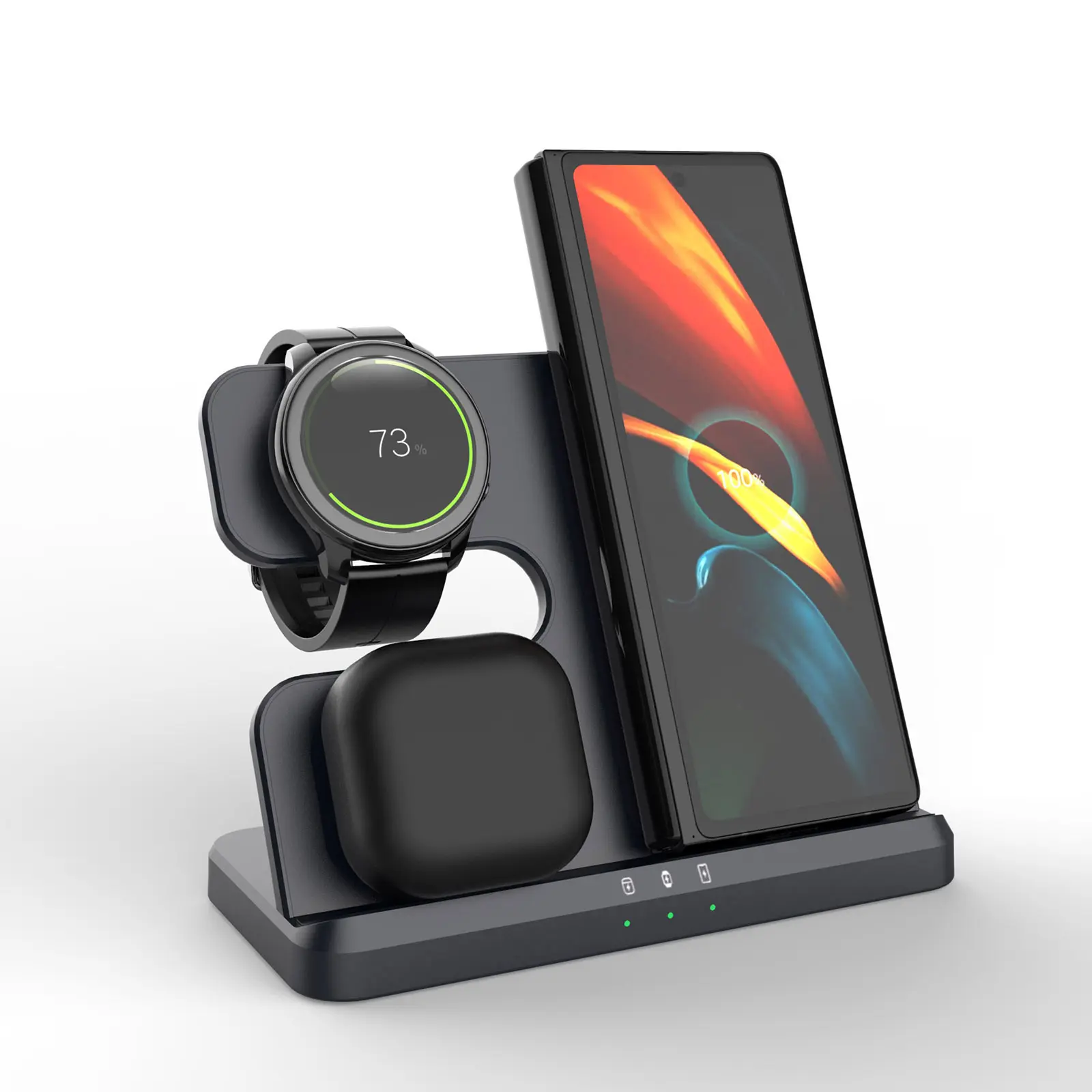 Wireless Charger 3 in 1 Stand for Samsung Charging Station Galaxy Watch Multiple Devices Fast Chargers Compatible for Samsung S24 Ultra Plus S23 S22 S21 S20 Z Flip 6/5/4/3 Fold 6, Galaxy Watch 6 Classic/5 Pro/4/3 Galaxy Buds summerwins