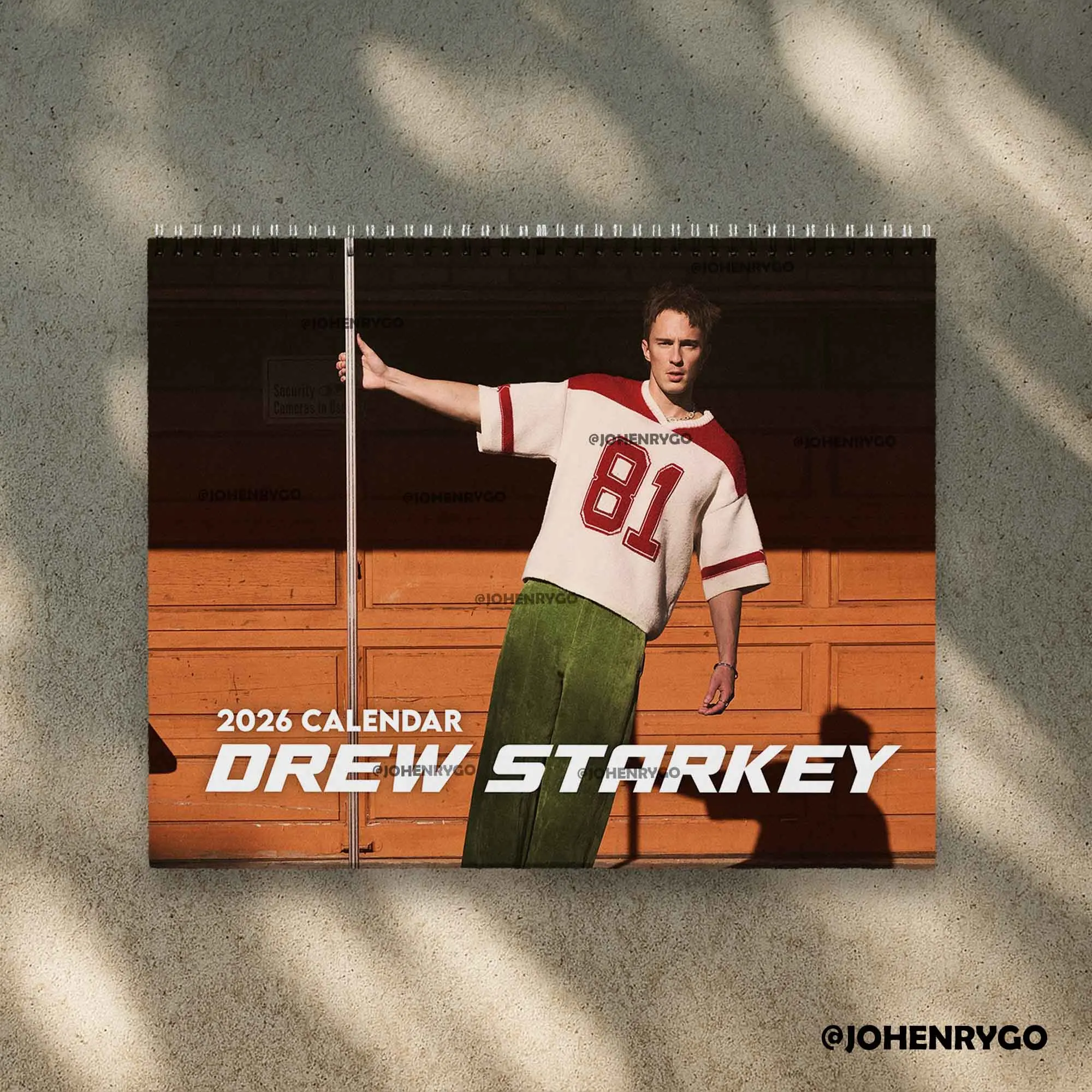 Drew Starkey 2026 Calendar - Eugene Allerton, Rafe Cameron in OuterBanks |  Home Decor, Office Decor - Dexter Fan Gift, Unique Holiday Gift