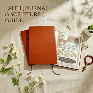 Aesthetic Bible Study Journal for Women – 66-Page Daily Devotional & Prayer Notebook, Christian Faith Journal for Quiet Time, Bible Journaling & Scripture Reflection, A5 PU Leather Gift
