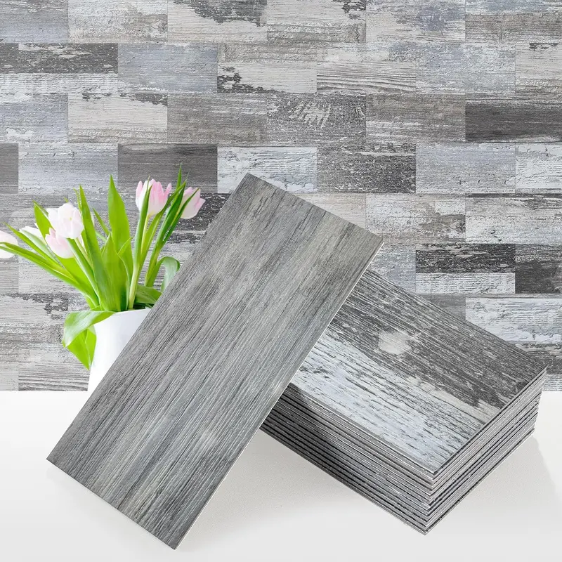 Vamos Tile 100-Pieces Peel and Stick Backsplash, 3" x 6" PVC Aluminium Wall Tile, Stick on Backsplash for Kitchen/Bathroom/Fireplace, Home Modern