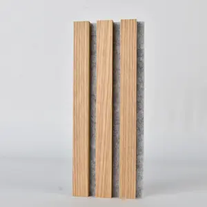 Natural White Oak Fluted Wall Panel | Black Felt | Acoustic Slat Wood Wall Panels | 2 Pack