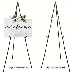 Portable 63 Inch Metal Tripod Stand, Solid Construction Sign Display Holder, Practical Accessory for Celebration & Household Decor