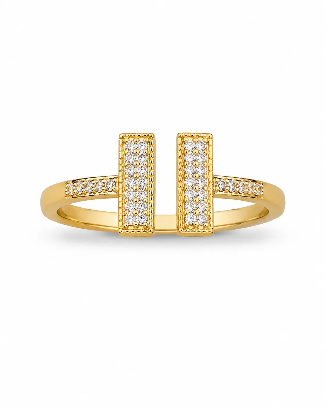Double Bar Pavé Ring