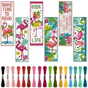 6-Piece Peacock Theme Cross Stitch Bookmark DIY Kit, Beginner-Friendly Fabric Sewing Bookmark Set, Time-Killing Embroidery Kit, Heartfelt Birthday Gift