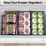 Msercuor Upgraded Foldable Food Storage Organizer Bins - 2/4/6/8 Packs Anti-Rust Metal Freezer Organizer Bins, 15.1"x8"x7" Stackable Open-Frame Baskets for 5/7 Cu.FT Deep Freezers, Kitchen to Organize Meat, Fish, Veggies