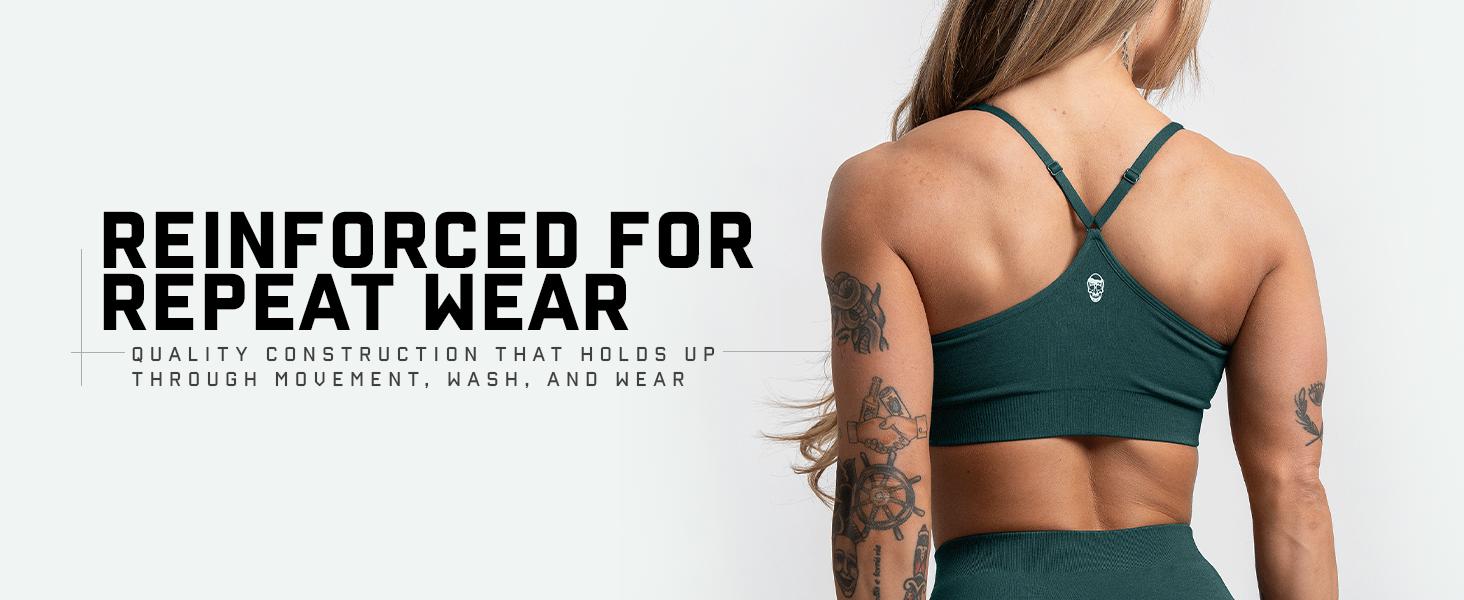 Gymreapers Infinity Seamless Sports Bra for Women – Compression Fit, 4-Way Ultra-Stretch Fabric, Racerback with Adjustable Straps, Removable Pads, Breathable Workout Bra for Gym, Running, Training, Yoga & Everyday Comfort